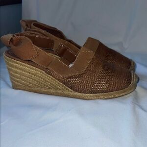 Ralph Lauren Brown Wedge Shoes with Classic Design